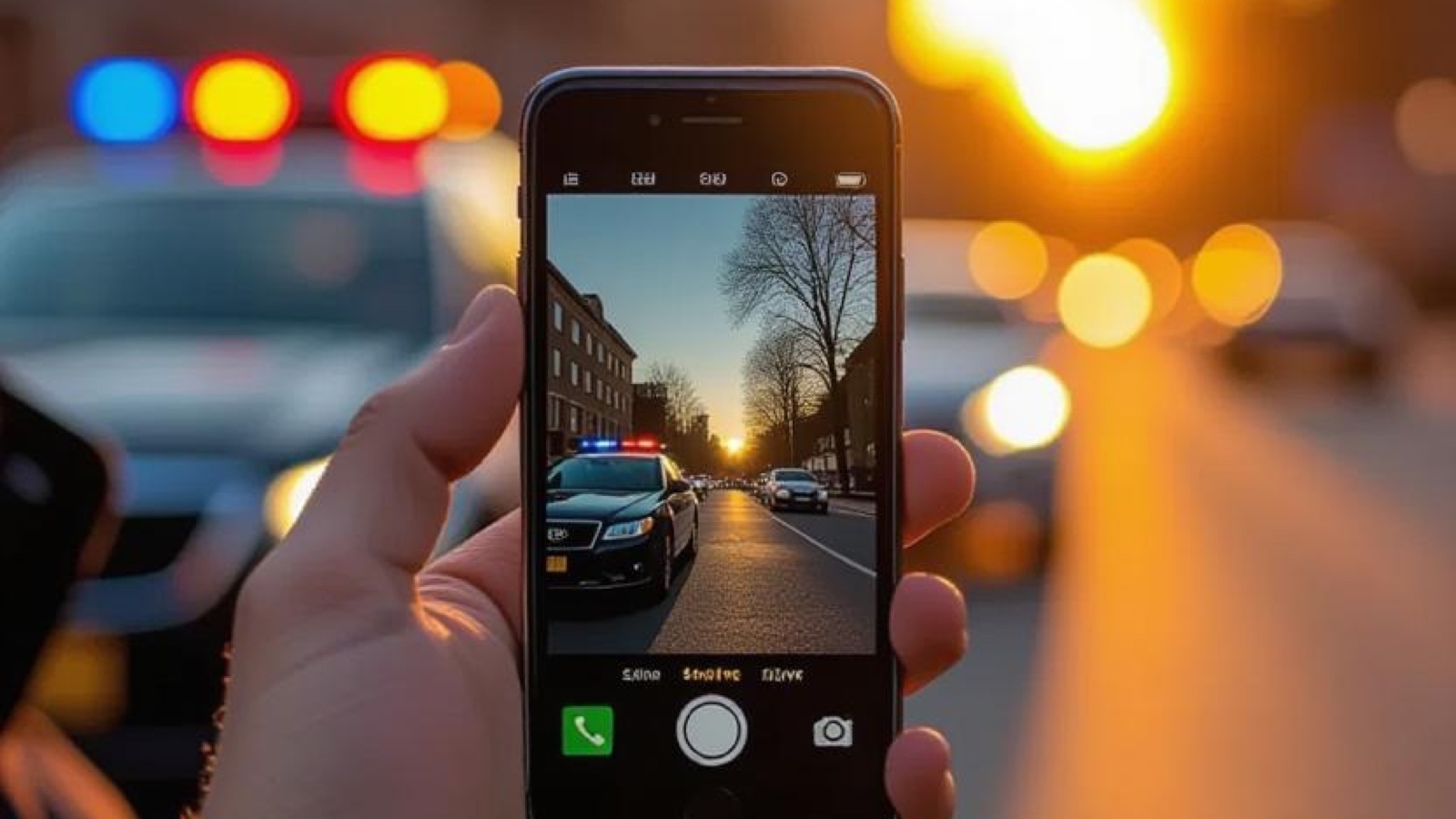 Student recording from a reasonable distance with a phone held horizontally.